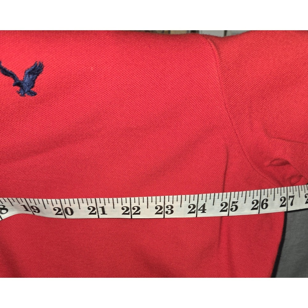 American Eagle Outfitters Mens Short Sleeve 3XL Red Flex Polo Logo Size XXXL EUC - Picture 4 of 5